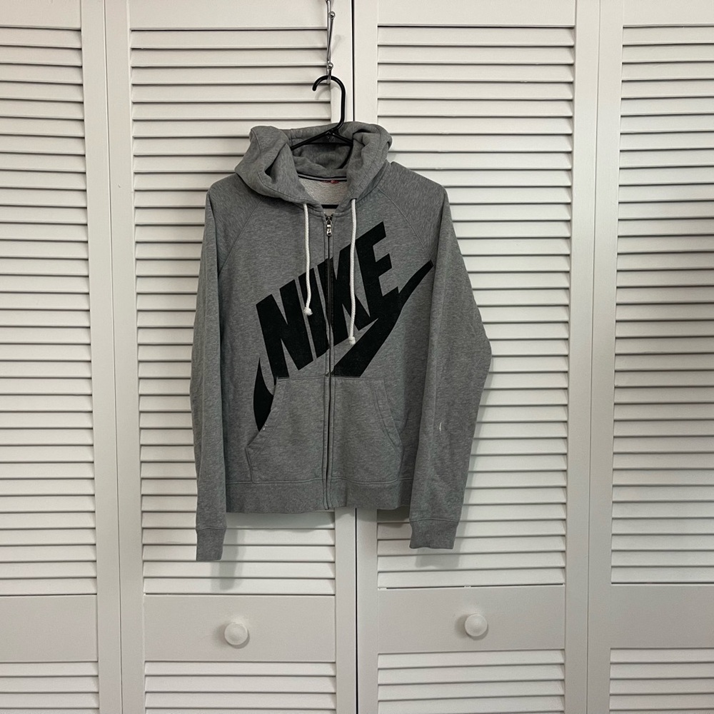 Nike Heather Gray Hoodie with Black Logo